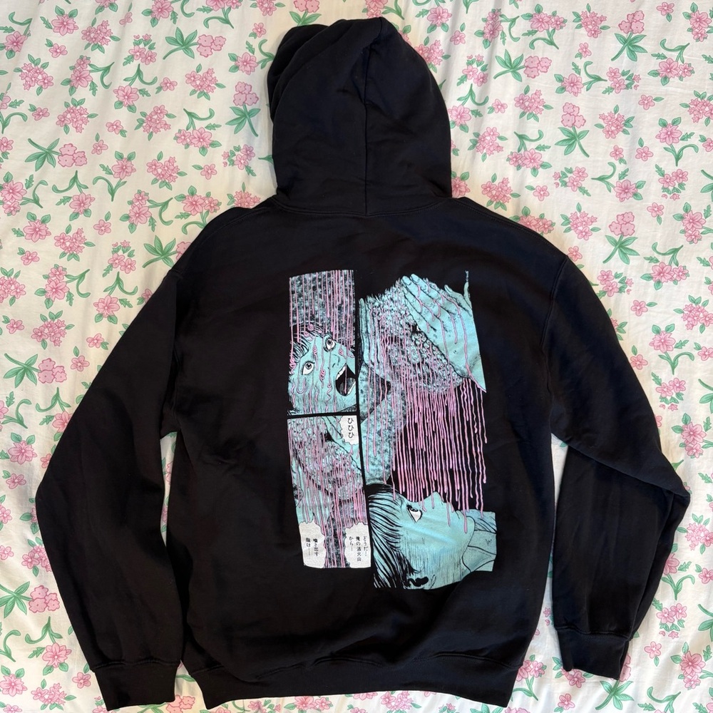brand new never worn black junji itto glyceride graphic hooded sweatshirt